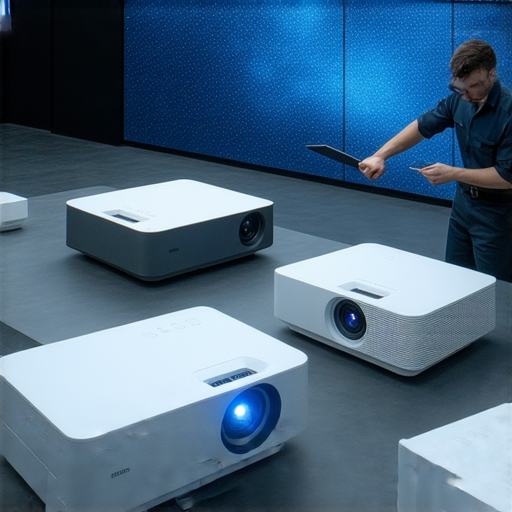 獨家揭秘最佳無線投影機推薦，專業維修服務讓您無憂使用，圖片展示各款無線投影機與維修專業人員，呈現高效投影和可靠服務的完美結合。