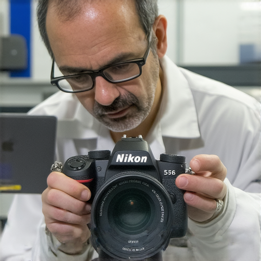 Nikon 556 相機維修服務專業人員正在檢查相機，幫助用戶解決故障問題，讓相機重獲新生，提供高效、可靠的維修解決方案，確保拍攝體驗順暢。