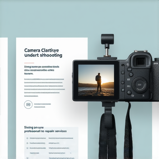 相機GPS功能展示，強調其可能存在的隱患，旁邊有專業維修服務宣傳，讓攝影愛好者了解如何保障拍攝安全，輕鬆捕捉美好瞬間。