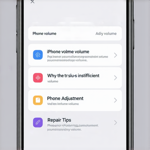 iPhone音量調整問題的圖片，顯示手機音量設置介面以及維修技巧，解釋為何iPhone音量不夠大，並提供解決方案。