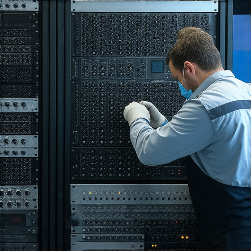 QSC音響專業維修服務展示，技術人員檢查音響設備，確保最佳性能，恢復音質巔峰狀態，提升音響系統使用體驗，讓音樂再次震撼人心。