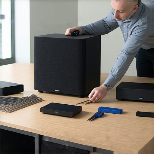 提升家庭娛樂體驗的Bose 7.2系統維修專業服務，展示專業技術人員精心維護音響設備的過程，讓您的音響系統恢復最佳性能，享受絕佳音效。