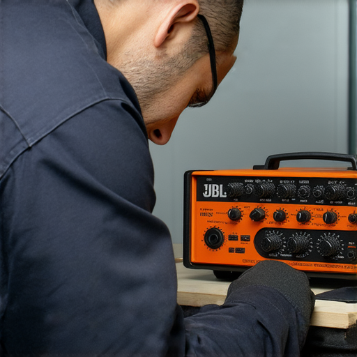 發現JBL卡拉OK擴音器的潛力，專業維修服務的工作人員正檢查設備，展現專業技能，讓客戶體驗高品質音響效果，滿足娛樂需求。