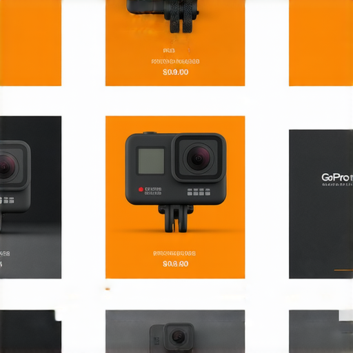 GoPro攝影機展示與價格資訊，專業維修服務標誌，吸引愛好者了解GoPro的購買與維修細節，拍攝最高品質影像的理想選擇。