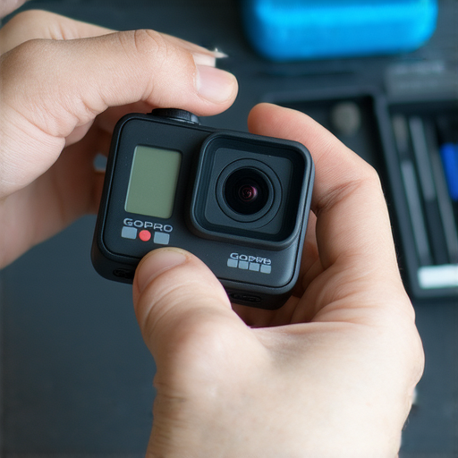 GoPro維修服務專業技術人員正在檢查攝影機，展示維修過程中的細節，讓您的GoPro重獲新生，提供專業、可靠的維修解決方案，助您捕捉精彩瞬間。