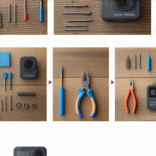 無法啟動的GoPro相機維修過程，展示工具和維修步驟，幫助用戶輕鬆修復影像設備，讓精彩畫面重現，揭示維修秘訣，確保裝置正常運作。