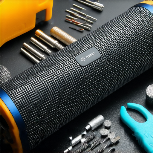 藍牙喇叭壞了的維修過程，顯示工具和零件，專業維修技巧讓音箱重獲新生，強調藍牙音響的維修與保養。