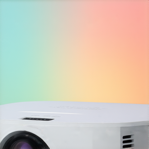 互動投影機的近距離特寫圖，展示其精緻的設計和清晰的畫面，專業維修服務標誌顯示在旁，提升視聽體驗的重要性彰顯於視覺中。