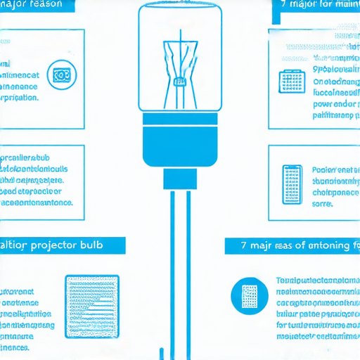 解密投影機燈泡不亮的7大原因專業維修服務的相關圖示，顯示燈泡故障的各種情況，如燈泡損壞、電源問題等，幫助用戶了解維修解決方案。