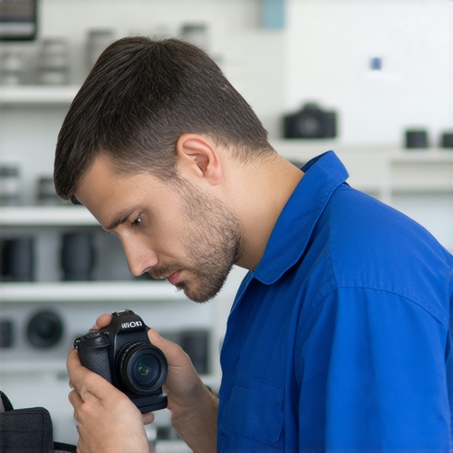 Ricoh 相機故障維修服務專業技術人員正在檢查相機，提供快速解決方案，助您迅速回到拍攝精彩瞬間的旅程中，讓每個回憶都能完美保存。