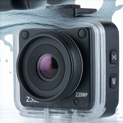 防水相機 Z33WP 的性能特寫，顯示其防水設計和適用於各種環境的拍攝能力，還有維修專業服務的介紹圖片，旨在幫助用戶了解相機的優勢和使用後的支持。