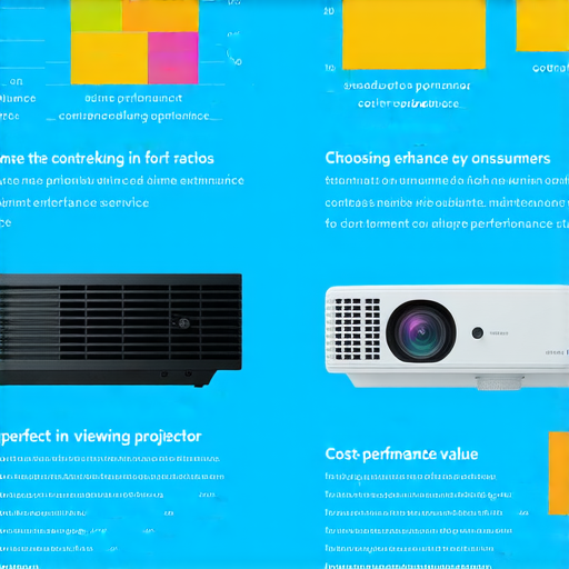 尋找完美投影機的圖示，展示對比度、CP值與維修服務的重要性，幫助消費者提升影像體驗，讓畫面更為清晰生動，適合家庭娛樂或商務展示使用。