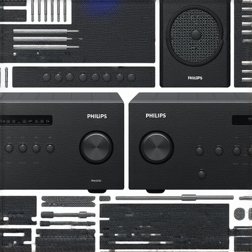 飛利浦家庭影院擴音器修復與升級圖示，展示專業維修服務，強調音效升級方案與技巧，幫助用戶提升影音體驗。