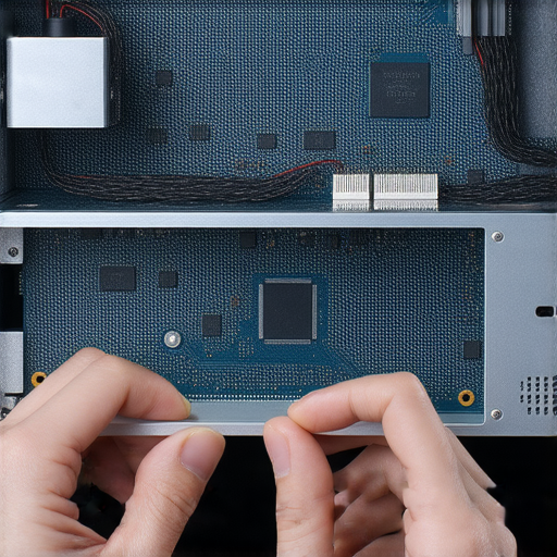 Denon USB擴音器的內部構造展示，維修專業人員正在檢查電路板，揭示完美音質背後的技術細節，展現音響設備的精密設計與維修過程。