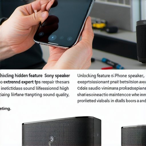 破解Sony iPhone擴音器的隱藏功能，維修專家分享延長音效壽命的技巧，圖片顯示專家正在檢查音響設備，展示維修過程與細節，讓音效更加持久。