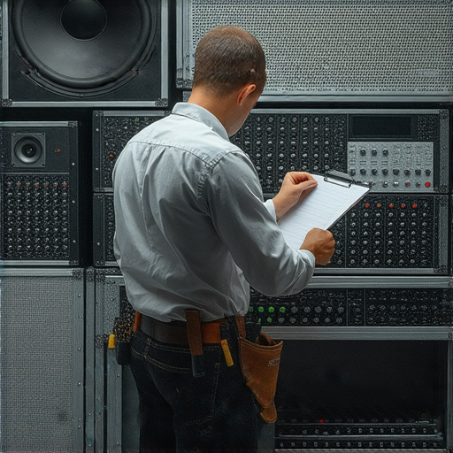 音響設備出現異常，擴音器發出噪音，維修專家檢查設備，提供維修秘訣，幫助使用者解決音響問題，避免擴音器持續響鬧。