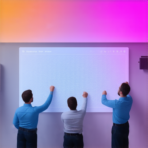 智慧互動投影系統的維修服務展示，專業技術團隊在進行設備檢查，背景為投影系統應用場景，彰顯設備焕然一新後的效果，強調專業維修服務的高品質。