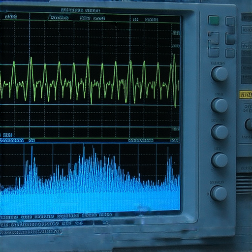 揭秘示波器技術與音響影像重現方案的圖片，顯示示波器操作過程，並強調音響與影像的優化維修方案，讓使用者能更好地了解技術背後的奧秘。