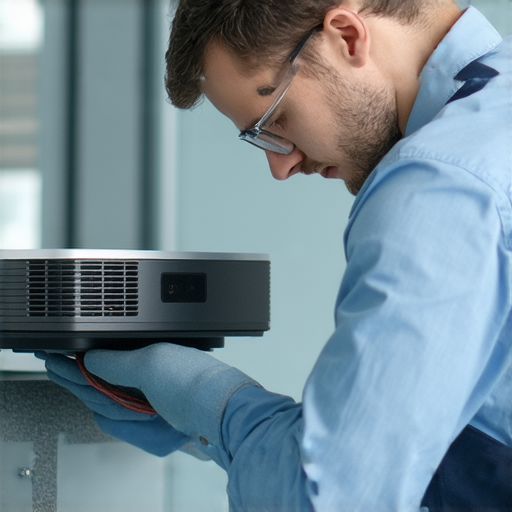 無線投影機故障維修服務專業人員正在檢查設備，提供快速解決方案，確保您的投影體驗不受影響，專業技術支持提升工作效率，保障您使用設備的順暢。