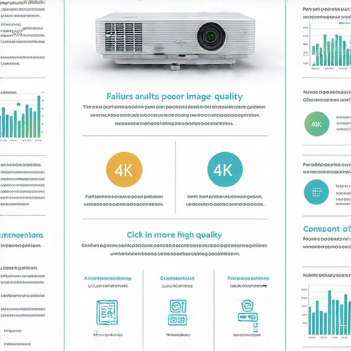 無線4K投影機的故障分析圖，展示畫質不佳的原因及專業維修服務，強調了解影像品質的重要性，吸引用戶點擊了解更多技術解決方案。