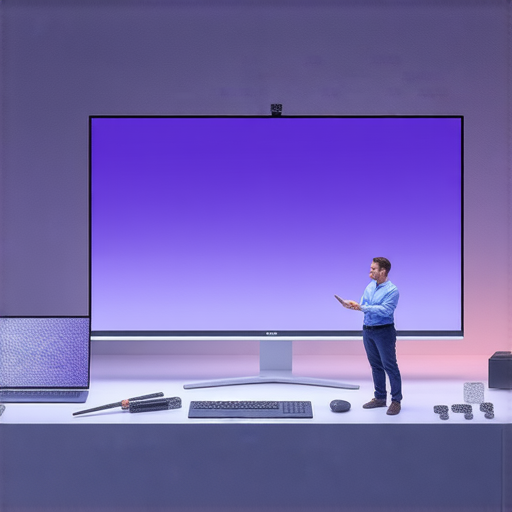 發現BenQ無線投影的魅力，展示流暢顯示的畫面，旁邊是維修專業服務的工具與技術人員，象徵設備重獲新生的信心與專業。