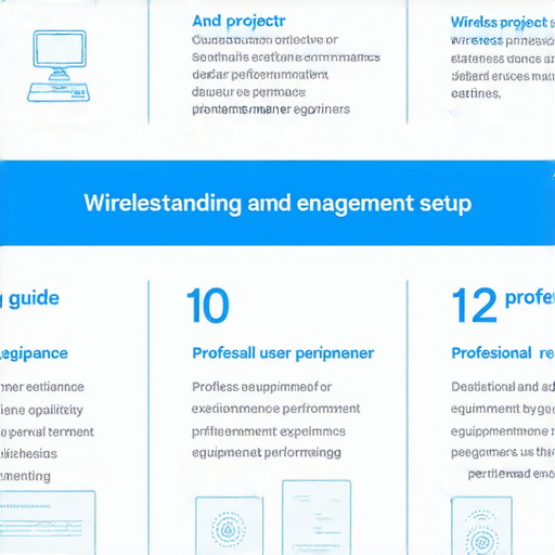 無線投影機設定全攻略示意圖，顯示 straightforward 設定步驟與提示，適合新手使用，並提醒可獲得專業維修服務，提升使用體驗與設備性能。