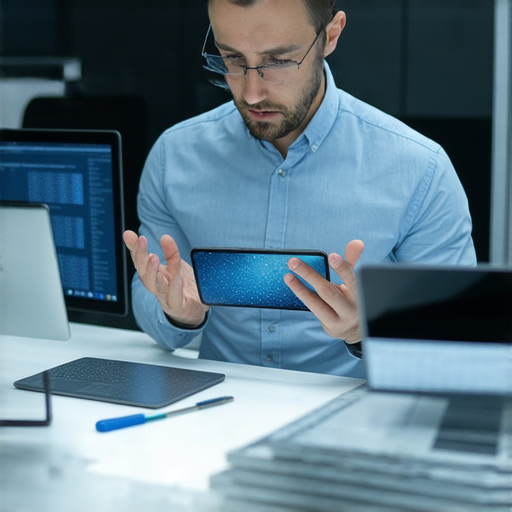 華為 P9 Plus 無線投影的使用場景，展示專業維修服務的專家在解說技術細節，強調快速維修和優質服務，幫助用戶充分發揮設備性能。