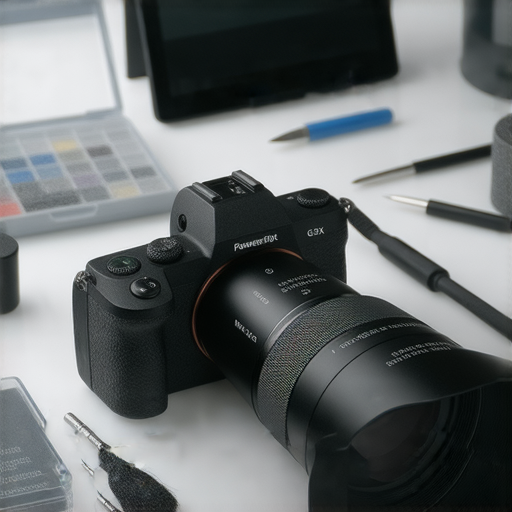 Powershot G9 X Mark II 相機專業維修服務的展示，技術人員正在檢查相機零件，清潔和維護過程，讓你的相機煥然一新！了解更多服務資訊，恢復相機最佳性能。