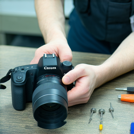 相機維修服務圖片，展示專業技術人員快速檢查和維修相機，讓您的美好回憶重新捕捉。體驗高效、可靠的相機維修，立即恢復拍攝樂趣。