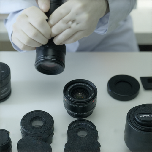 相機維修過程的照片，專業技師正在檢查鏡頭與傳感器，展示如何提升拍攝品質的技術與秘密，為攝影愛好者提供維修與保養建議。