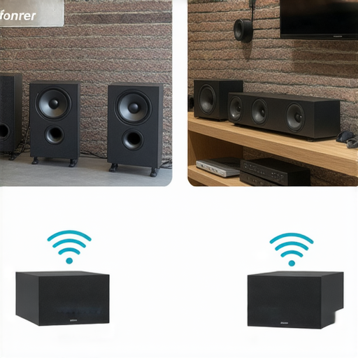 環繞音效大揭秘圖像，展示專業維修服務提升視聽體驗的過程，強調音效設備的精細調整和安裝。