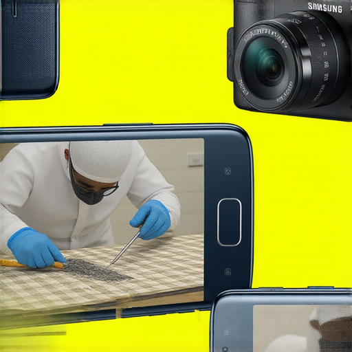 Samsung S4 相機維修服務圖示，展現設備焕然一新的過程，強調驚人價錢與專業技術，吸引使用者了解如何讓舊設備重獲新生。