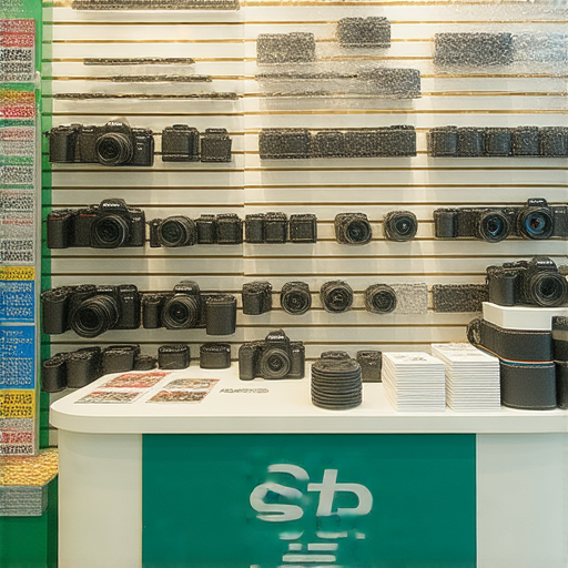銅鑼灣相機配件超值優惠，維修專家分享使用技巧和配件資訊，吸引消費者搶購 各式相機配件陳列在店內，顯示優惠價格和強調專業服務。