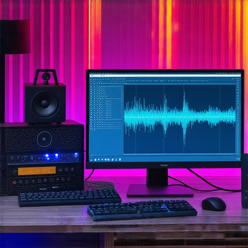 破解音效設定秘訣提升OBS與Skype音質的圖片，展示專業維修服務的工具與設備，強調技術專家的操作及結果，以改善音質體驗。