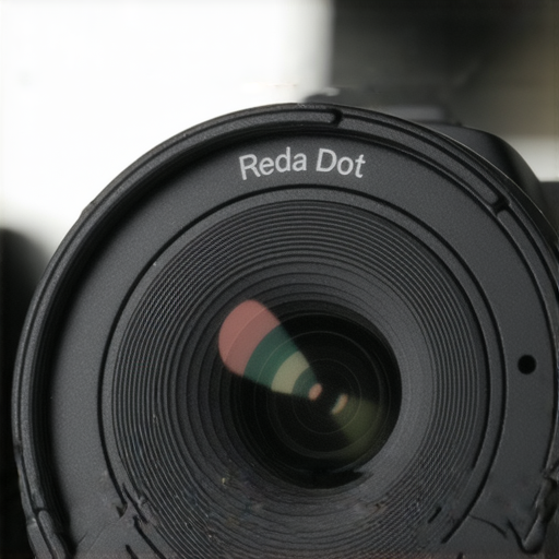 相機鏡頭特寫，突顯紅點與透明小泡的設計細節，展示其對影像質量的影響，並引導了解我們的專業維修服務。