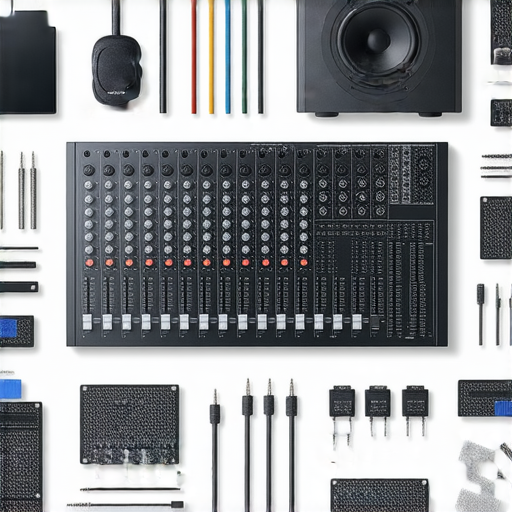 混音器FX修復秘籍圖示，揭開音效提升的秘密，展示專業維修服務的過程與工具，吸引音樂製作人探索最佳音效解決方案，提升音樂品質與製作效率。