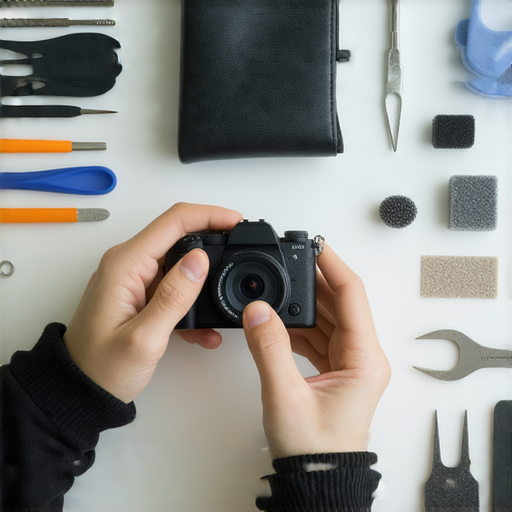 運動相機防水平維修專家指導保養技巧，圖中展示相機與工具，提供讀者維護運動相機的專業建議，讓拍攝效果更完美，延長使用壽命，提升使用體驗。