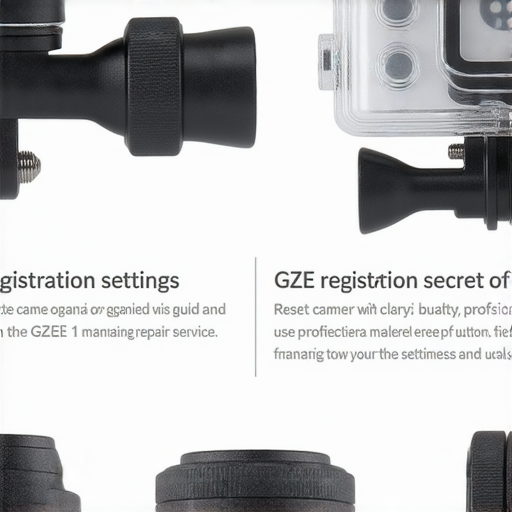 探索GZE 1運動相機的註冊秘籍，展示重置鍵的存在與專業維修服務，圖中顯示詳細的操作步驟與維修資訊，幫助用戶更有效管理相機設定。