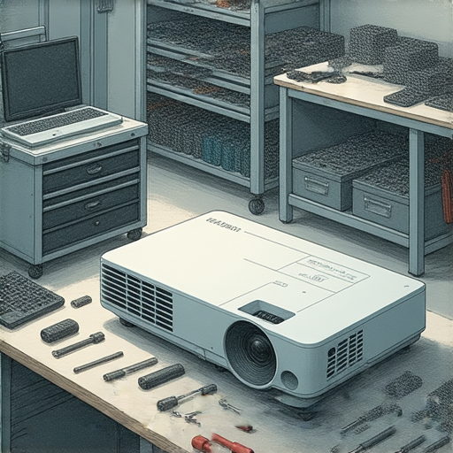 LED LCD投影機故障修理服務示意圖，維修專業團隊專注於恢復高清畫質，提供可靠的技術支持，讓您的投影機再次運行流暢，為您帶來最佳觀影體驗。