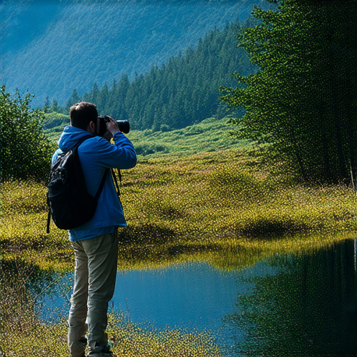 發掘Sony A7相機的潛力，專業維修服務提升拍攝效果，展示攝影師使用Sony A7拍攝美麗風景的場景，強調專業技術與創意結合。