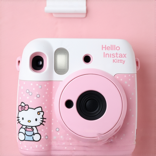 Fujifilm Instax Mini 25 Hello Kitty相機與可愛的Hello Kitty設計融合，展現出色的拍攝功能，成為最佳拍攝夥伴，背景展示了維修服務、相片效果與生活場景的結合，完美捕捉每個瞬間。