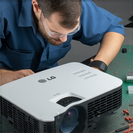 LG無線投影神器維修過程，技術人員仔細檢查設備，展示維修秘訣和技巧，幫助使用者恢復投影機功能，讓精彩瞬間重新回到生活中。