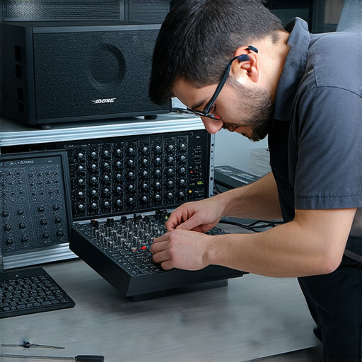 專業維修服務專注於Audiosource及Bose音響品牌，展示技術人員維修音響設備的過程，提供高效解決方案，確保音質最佳化，讓音樂體驗更完美。